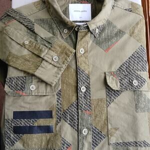 Jack & Jones Core Dylan Shacket XL Regular avocado long sleeve button-up shirt